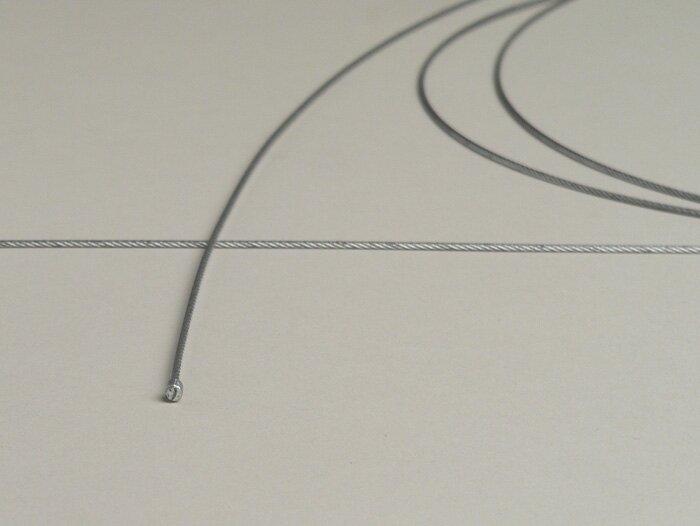 Internal gas wire - Ø = 1,2mm x 2500mm, nipple Ø = 3,0mm x 3mm