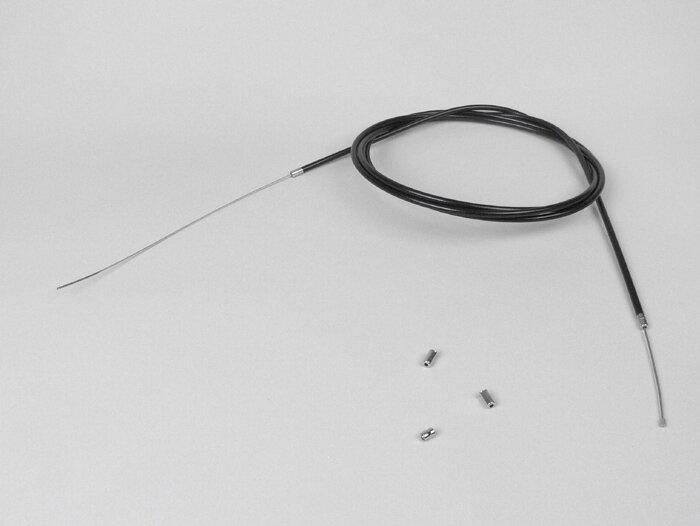 Jeu de câbles, universel -Ø = 1,2 mm x 2500 mm, gaine = 2200 mm, mamelon Ø = 3,0 mm x 3 mm - utilisé comme câble d'accélérateur - suivi PTFE - noir