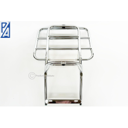 Portapacchi posteriore Predieri & Abbate PA.001086 cromato per Vespa PX fino al 1998. Peso 1,95 kg; distinto dall'anteriore PA.001085.