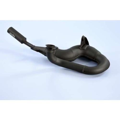 Espansione Polini Racing 200.2023/S per Vespa PE e PX 200, corpo nero e silenziatore in alluminio smontabile. EAN 8054705050947.