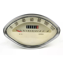 120 km/h speedometer, original type for Vespa 180 VSC "SS", 150 VBA/VBB/VSB1 "GS"/GL/GT/VS5 "GS"