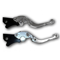Coppia leve freno - BGM PRO sport, regolabile, ribaltabile- Vespa GT, GTL, GTS 125-300 - argento