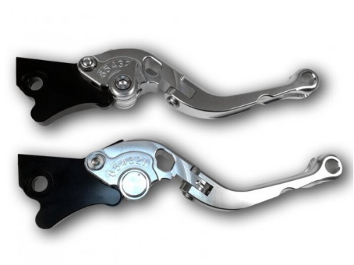 Coppia leve freno - BGM PRO sport, regolabile, ribaltabile- Vespa GT, GTL, GTS 125-300 - argento