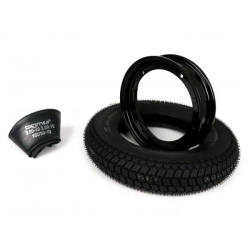 Kit pneumatico e cerchio ruota -BGM Classic, Vespa- 3.50 - 10 pollici TT 59P (rinforzato) - cerchio 2.10-10 nero