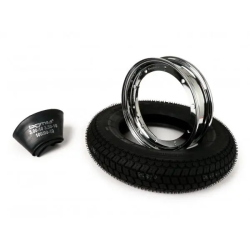 Kit pneumatico e cerchio ruota -BGM Classic, Vespa- 3.50 - 10 pollici TT 59P (rinforzato) - cerchio 2.10-10 cromato