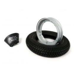 Kit pneumatico e cerchio ruota -BGM Classic, Vespa- 3.50 - 10 pollici TT 59P (rinforzato) - cerchio 2.10-10 grigio