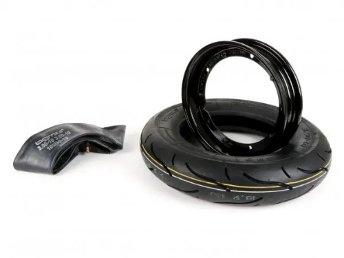 Kit pneumatico e cerchio ruota -BGM Sport, Vespa- 3.50 - 10 pollici TT 59S (rinforzato) - cerchio 2.10-10 nero