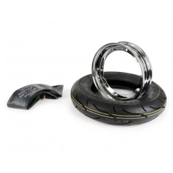 Kit pneumatico e cerchio ruota -BGM Sport, Vespa- 3.50 - 10 pollici TT 59S (rinforzato) - cerchio 2.10-10 cromato