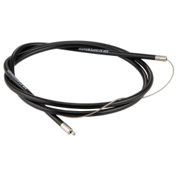 Cavo acceleratore per Lambretta DL/GP 125-200 anche per Lambretta 125 LI/Special/150 LI/Special/SX/175 TV/200 SX /TV con guaina PE Inliner, saldatura e nipplo cavo, SIP PERFORMANCE, nero, l (cavo)=1500mm, 7x7 conduttori, Ã 1,2mm/6,0 mm, acciaio inox l