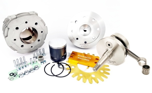 Kit Pinasco Master 26360017 per Vespa T5 con cilindro 177 cc Ø63 Nikasil 26031908 e albero Factory 27082006 corsa 57 mm, biella 110 mm.