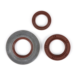 Kit paraoli per motori -BGM PRO, FKM/Viton® (E10/resistente all'etanolo) gomma, marrone- Vespa Largeframe PX Arcobaleno (1984-1986) - PX80, PX125, PX150, PX200, T5 125cc, Cosa - paraolio ruota post. 30x47x6mm (esterno)