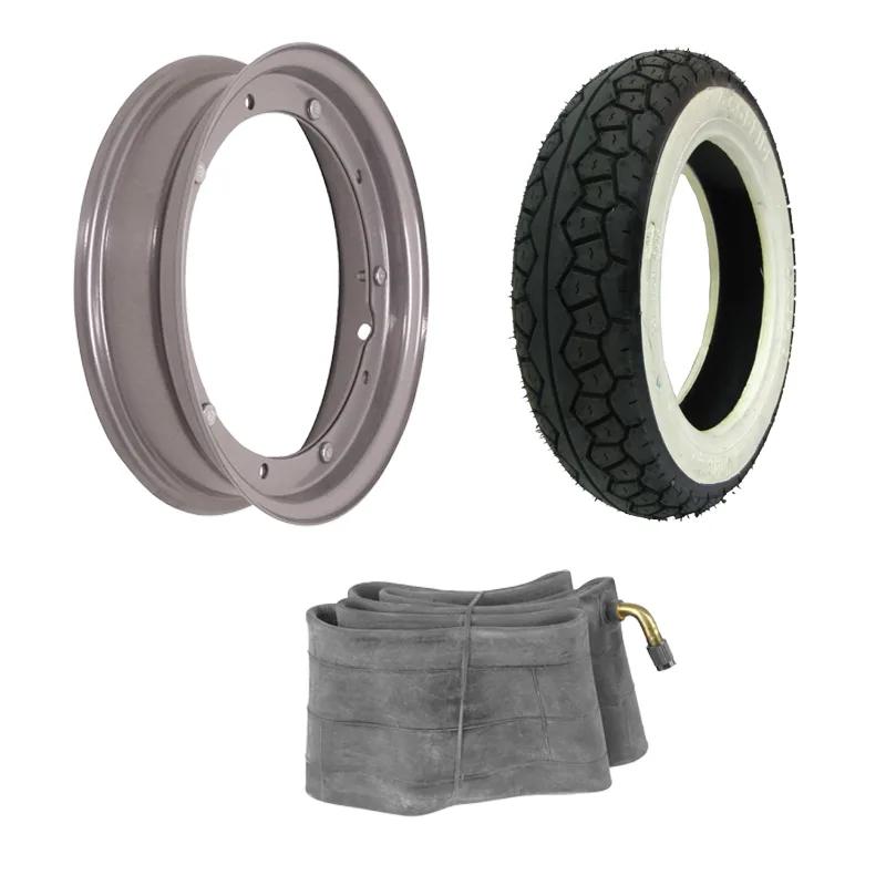Goodride whitewall tire kit 3.50 x 10, rim and inner tube