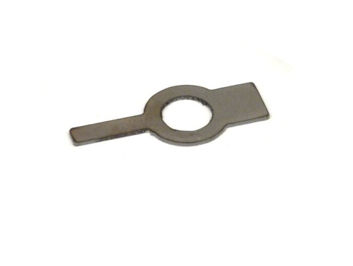 Piastrina di sicurezza singola per fissaggio M7 della ventola-volano su Vespa largeframe e wideframe selezionate.