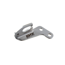 Plaque en acier EVOK 75 mm pour câbles de vitesse, d'embrayage et de frein sur moteurs Vespa 50, 90, Primavera, ET3 et PK compatibles.