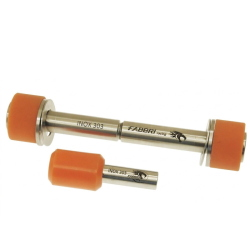 Silent-block traversa motore -FABBRI RACING ARANCIONE SOFT , acciaio inossidabile/poliuretano, 50 sha (Shore) per carter motore Quattrini C1, C2- Vespa V50, V90, SS50, SS90, PV125, ET3, PK S, PK XL