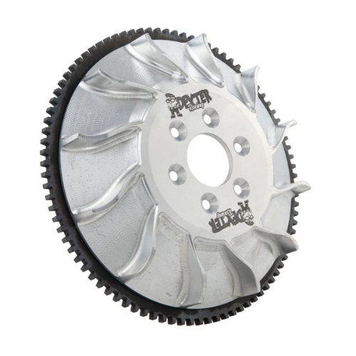 Ventola volano DEXTER 52005200 in alluminio CNC, 1,05 kg e predisposta per avviamento elettrico, per accensioni SIP VAPE Road su Vespa PX e Cosa.