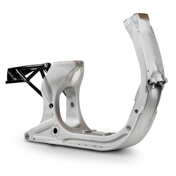 TELAIO INDY 1.0 IN ALLUMINIO CON BOCCOLE E TAMPONI ELASTICI SUPP. MOTORE E BOCCOLE PER CANNOTTO STERZO FISSE