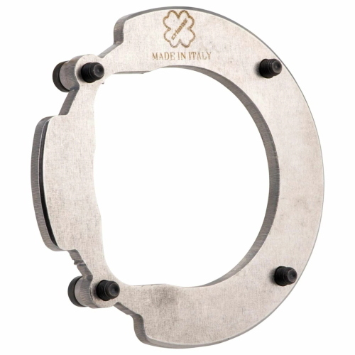 Flangia rinforzata CRIMAZ DC2001-FLPA per revisione parastrappi Vespa Smallframe, lavorata CNC e sagomata per il bilanciamento della primaria.