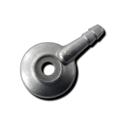 Raccordo ingresso benzina originale Dell'Orto 0647500 38 per carburatori SHA 14, 15 e 16, predisposto per tubo carburante da 6 mm.