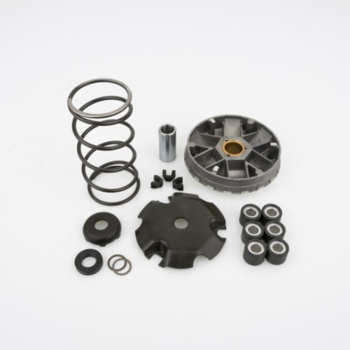 Variatore Pinasco Overdrive 10260218 per motori Minarelli/Yamaha compatibili, con rulli Ø19 mm e maggiore escursione rispetto al componente di serie.