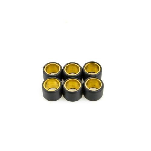 Set Pinasco 10312321 con 6 rulli variatore 23x18 mm, peso 15 g ciascuno. Verificare misura, quantità e taratura del variatore.