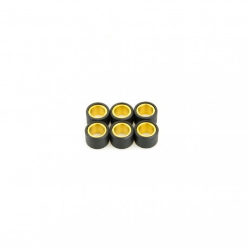 Kit Pinasco 10312374 con 6 rulli variatore 17x12 mm, peso 6,0 g ciascuno. Verificare misura, numero di piste e taratura.