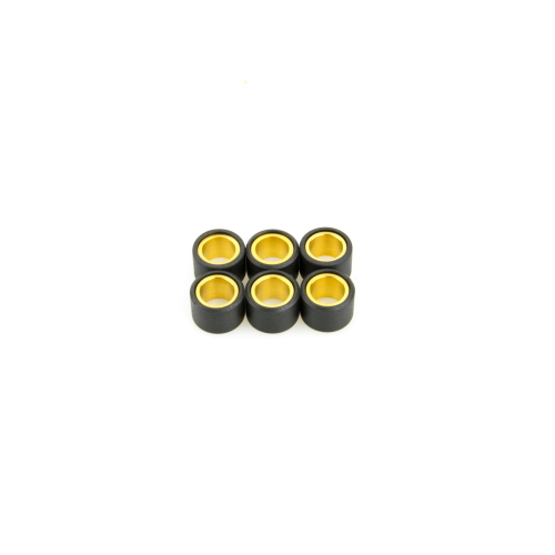 Set Pinasco 10312375 con 6 rulli variatore 17x12 mm, peso 7 g ciascuno. Verificare misura, quantità e taratura del variatore.