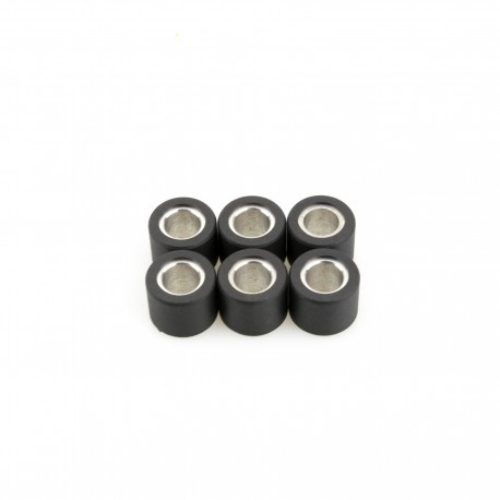 Serie Pinasco 10312428 con 6 rulli variatore 20,9x17 mm da 11,0 g ciascuno, per trasmissioni automatiche dimensionalmente compatibili.