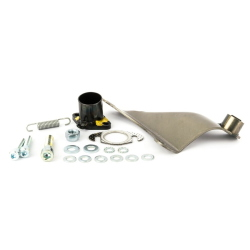Kit staffa e collettore Pinasco 10341125 per Powersound 10561125. Ricambio specifico: verificare il codice della marmitta prima dell’ordine e del montaggio.