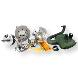Kit Pinasco Slave 206 26362065: cilindro 206 cc Ø66, albero corsa 60 biella 127 e marmitta Touring per Vespa PX/PE 125-150.