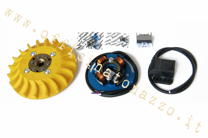 Volviendo PARMAKIT cono avance variable 20 - 1,5 kg con tocho volador para Vespa PX 125/150/200 - PE200 - Rally 200 con Ducati encendido (ventilador amarillo)