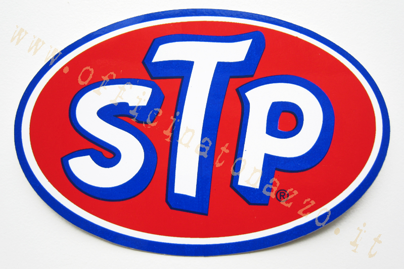 "STP" -Aufkleber, oval, 9.5 x 6.5 cm