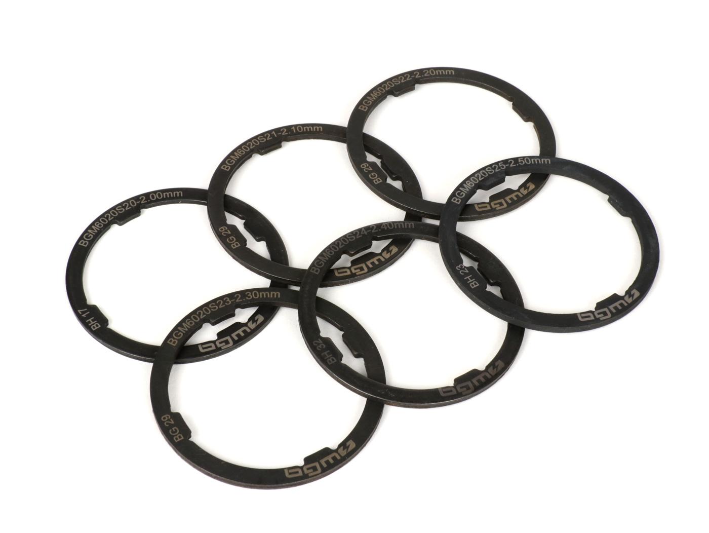 Shoulder ring kit -BGM ORIGINAL- Vespa Largeframe VNA, VNB, VBA, VBB, GL, Sprint, GT, GTR, TS, Rally, PX PE - 2,00-2,50mm (+0,0 / - 0,04mm ) - 6 pcs