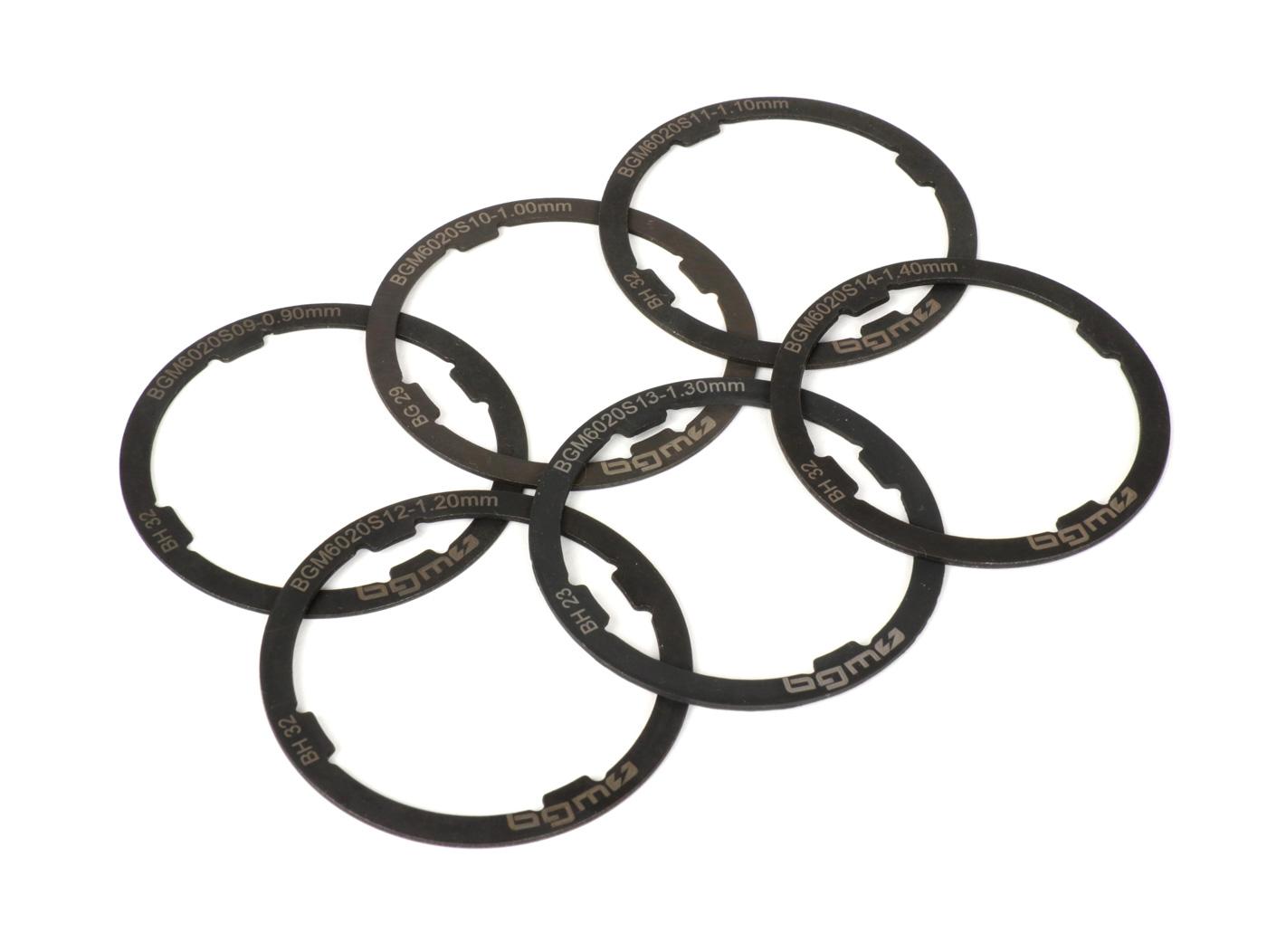 Shoulder ring kit -BGM ORIGINAL- Vespa Smallframe V50, PV125, ET3, PK - Largeframe PX Arcbaleno (1984-), Cosa, T5 125cc - 0,90-1,40mm (+0,0 / - 0,04mm) - 6 pcs