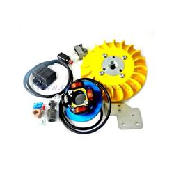 Cône d'avance variable PARMAKIT tournant 20 - 1.5 kg avec billette de volant pour Vespa PK XL - ETS - HP - FL (ventilateur jaune)