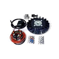 Parmakit ignition with variable advance cone 57064.22 - 20 kg with flywheel machined from solid for Vespa PX 1,0/125/150 - PE200 (carbon look fan)