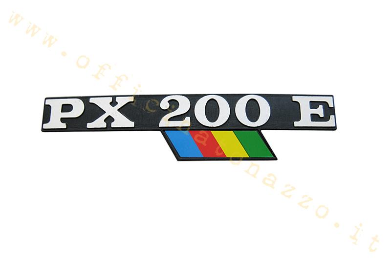Targhetta cofano "PX 200 E" Arcobaleno con bandierina