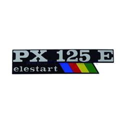 Elestart "PX 125 E" bonnet badge with flag