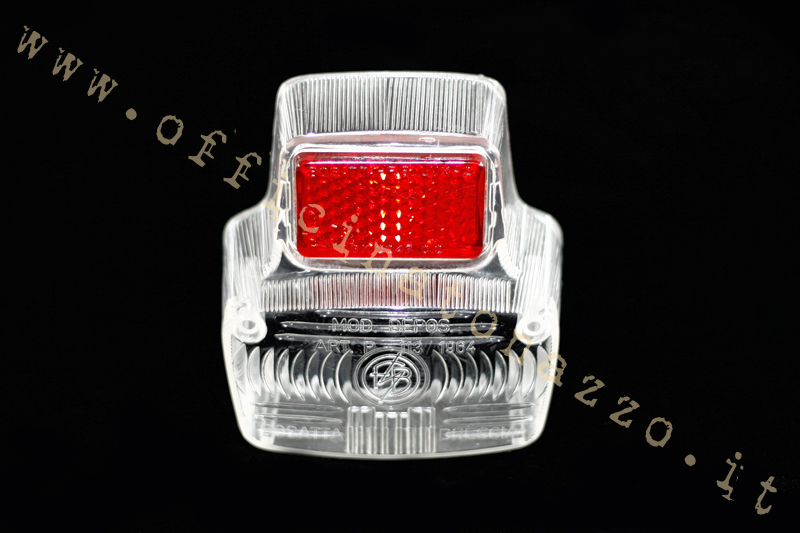 Helle Karosserie weißes Rücklicht mit rotem Katalysator für Vespa 90 - 90SS - Primavera