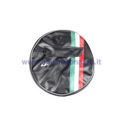 Spare wheel cover in black with tricolor band and document pocket for 10 "rim