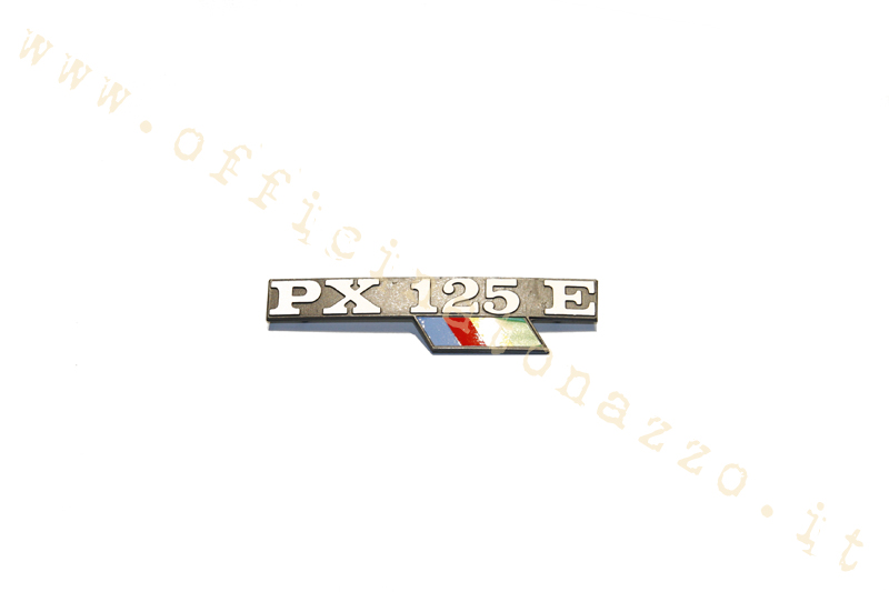 Rainbow "PX 125 E" bonnet badge with flag