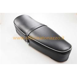 Saddle for Vespa 50SS / 90SS black, edge: dark gray, without lock, with saddle strap