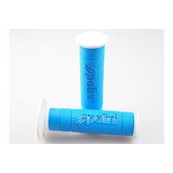 Pair of two-tone Polini Big Evolution Blue / White grips