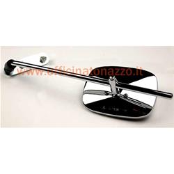 Rectangular right / left chromed rearview mirror (rod size 30cm) for Vespa complete with bracket