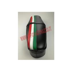 ET3 black spring two-seater saddle with lock and tricolor flag