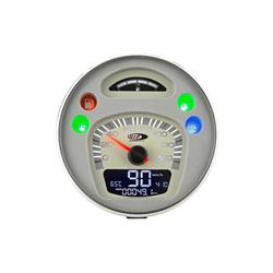 Odometer and tachometer digital 2.0 with white background for Vespa PX 125/150/200 Arcobaleno - Millenium - also suitable for Vespa GTV / GT 60 125-300cc