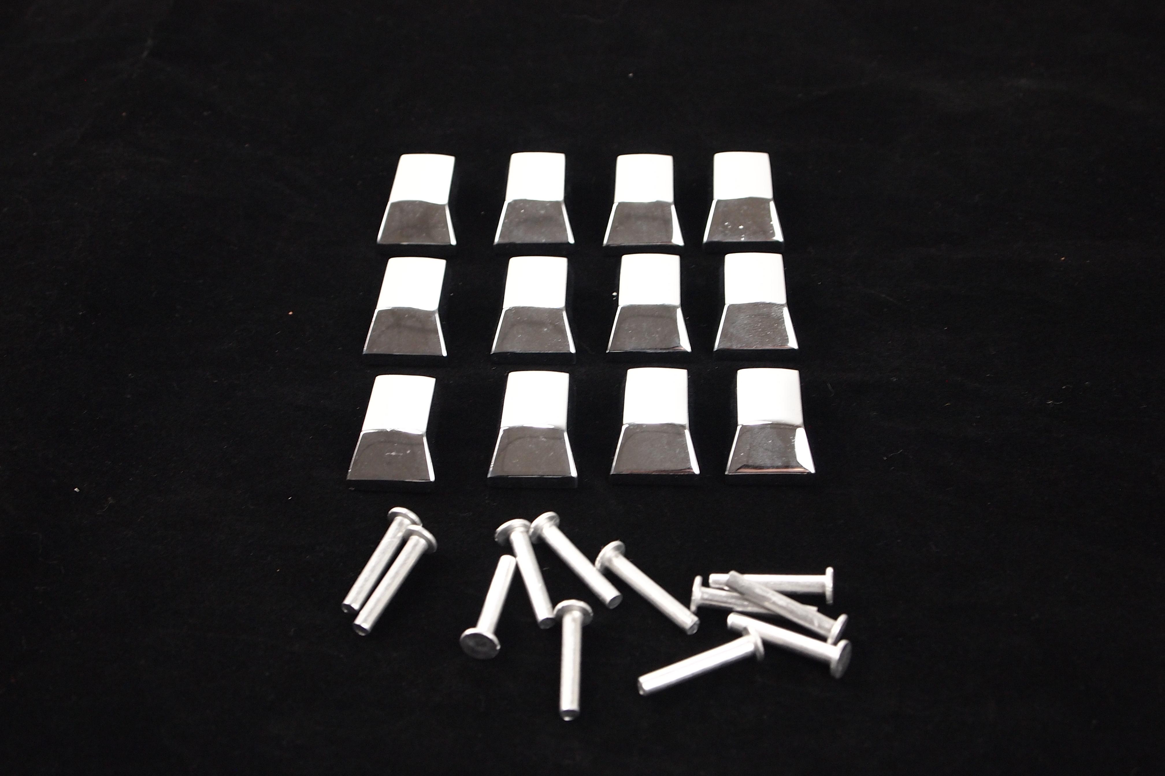 Kit toe caps strips for Vespa PX in polished steel (12PZ)