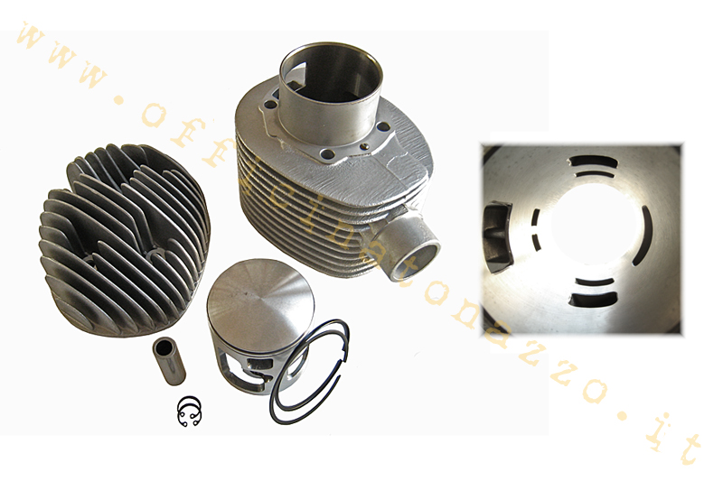 Cylinder Pinasco 215cc "Super Sport" Aluminum 57mm stroke with a central spark plug for Vespa 200 PX - PE - Rally