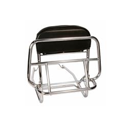 Porte-bagages arrière Cuppini pour Vespa PX80-200 / PE / Lusso / T5, dimensions pliantes 38x25 cm, avec dossier