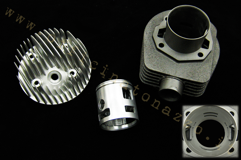 Cilindro Pinasco 177cc GT in ghisa 2 travasi con candela laterale per Vespa GT - GTR - Sprint - GL - VNB - Super - VBB